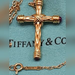 Vintage 18K Gold and Ruby Tiffany & Co Cross